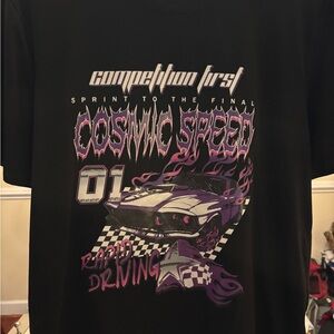 ROMWE Black and Purple Graphic Tee